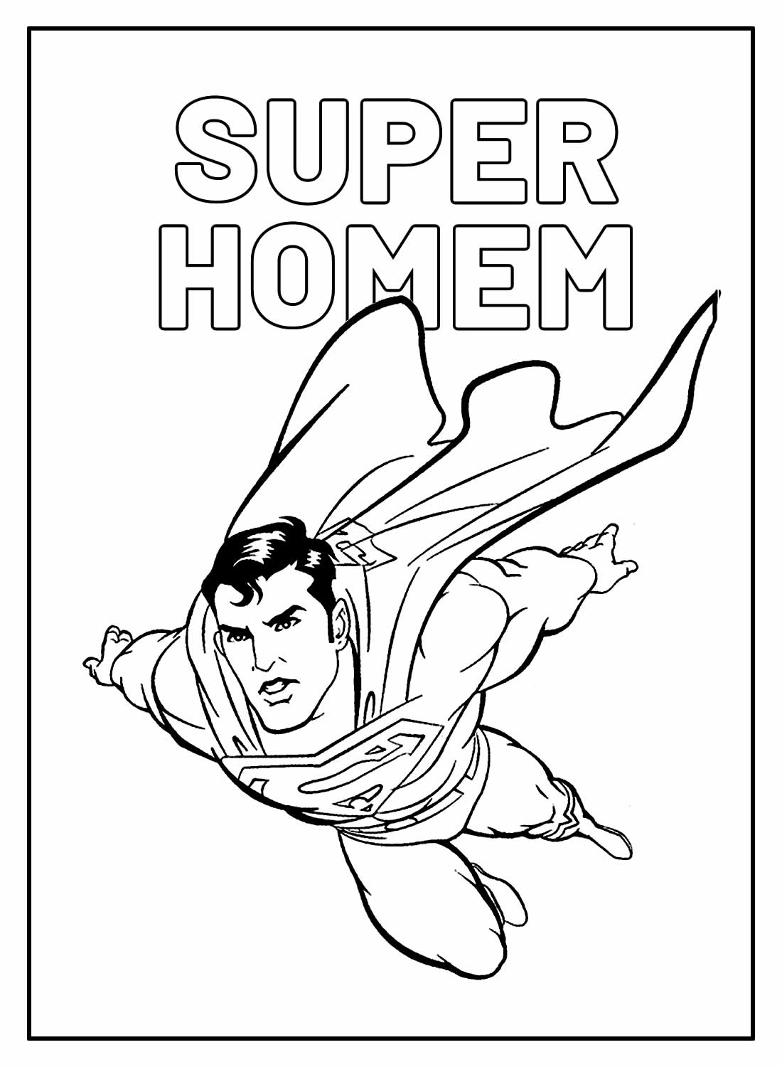 Desenho de Superman (Super-Homem) para imprimir