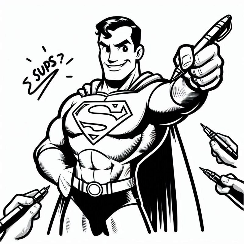 Desenho de Superman (Super-Homem) para imprimir