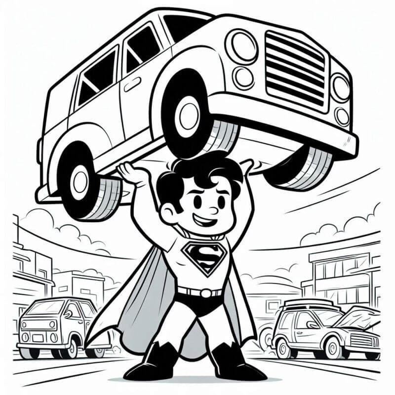 Desenho de Superman (Super-Homem) para imprimir