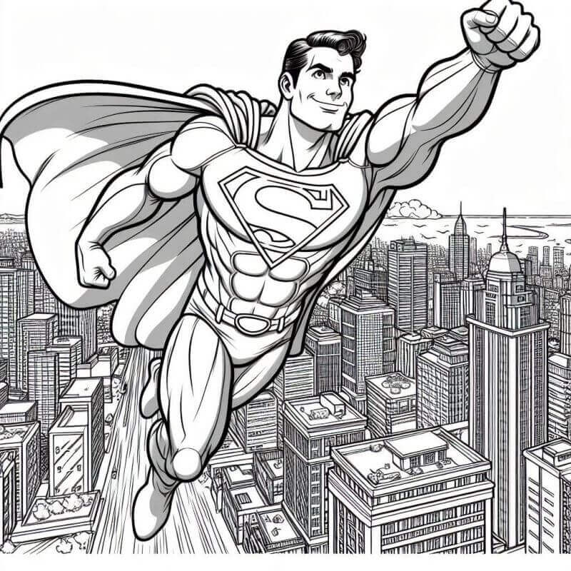 Desenho de Superman (Super-Homem) para imprimir