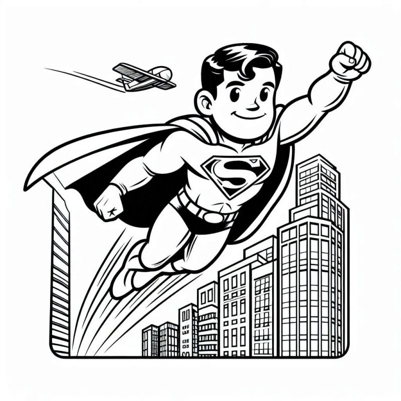 Desenho de Superman (Super-Homem) para imprimir