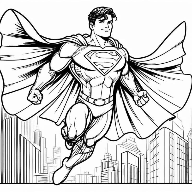 Desenho de Superman (Super-Homem) para imprimir