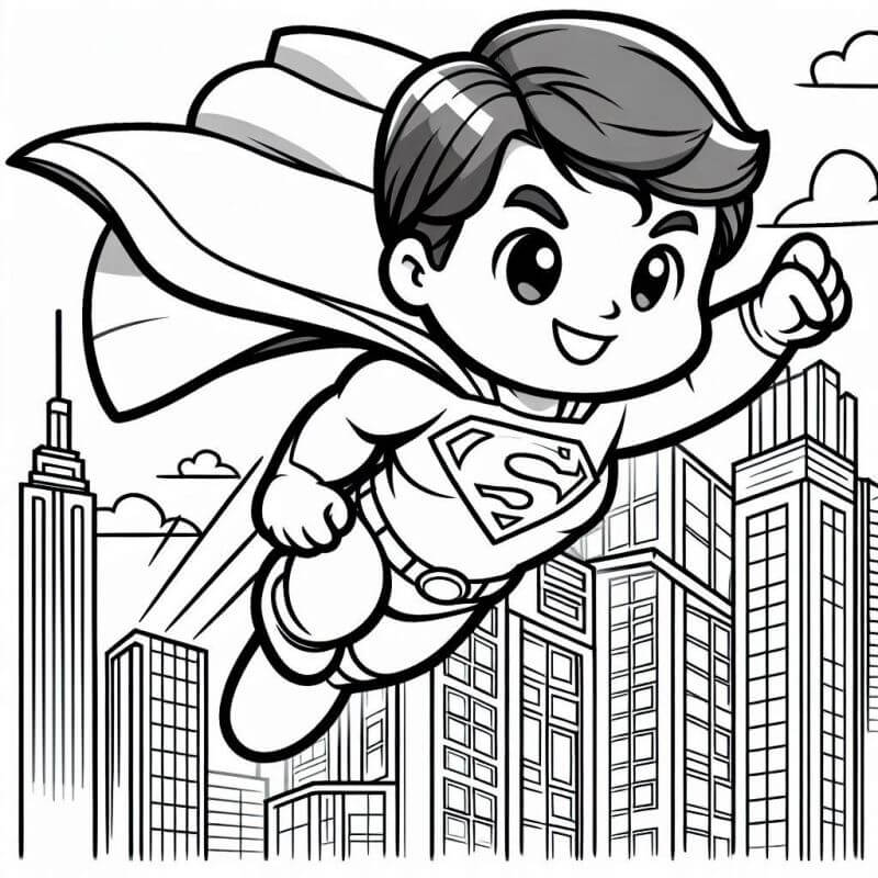 Desenho de Superman (Super-Homem) para imprimir