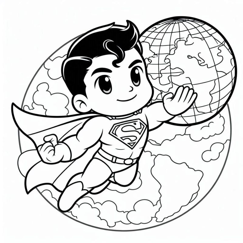 Desenho de Superman (Super-Homem) para imprimir