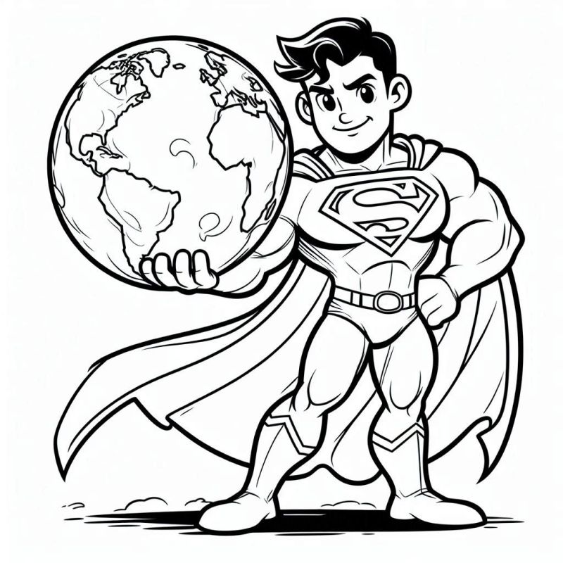Desenho de Superman (Super-Homem) para imprimir