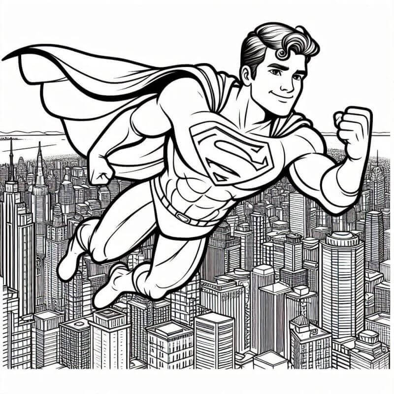 Desenho de Superman (Super-Homem) para imprimir