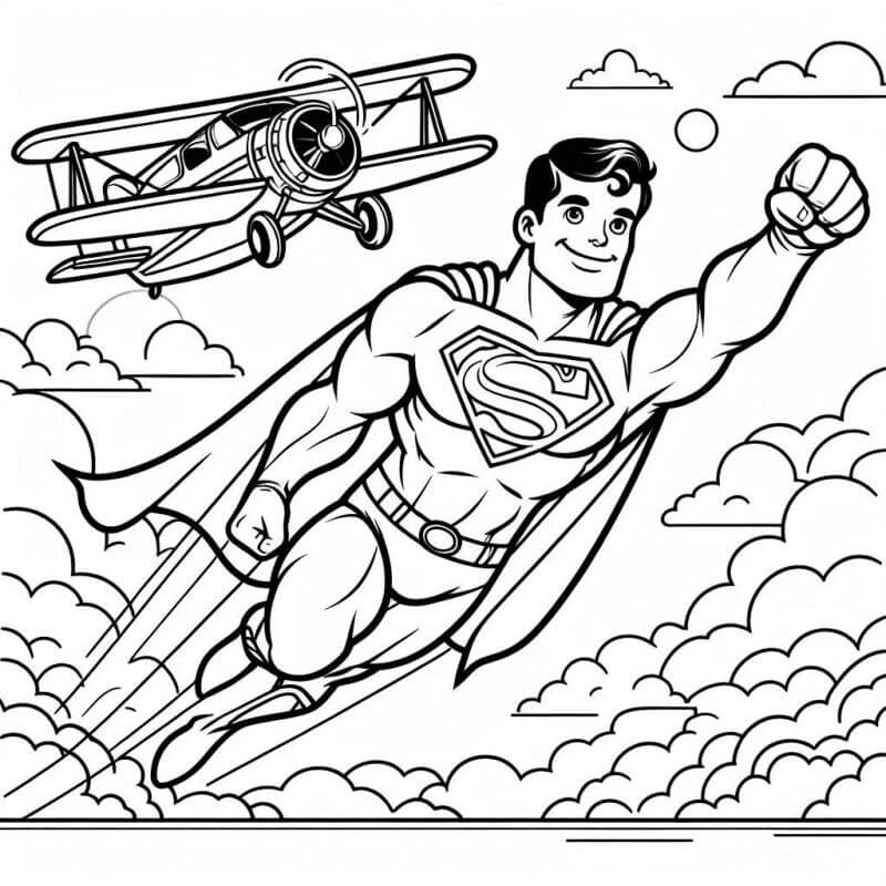Desenho de Superman (Super-Homem) para imprimir