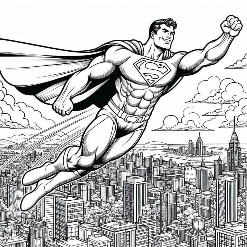 Desenho de Superman (Super-Homem) para imprimir