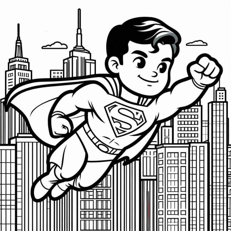 Desenho de Superman (Super-Homem) para imprimir