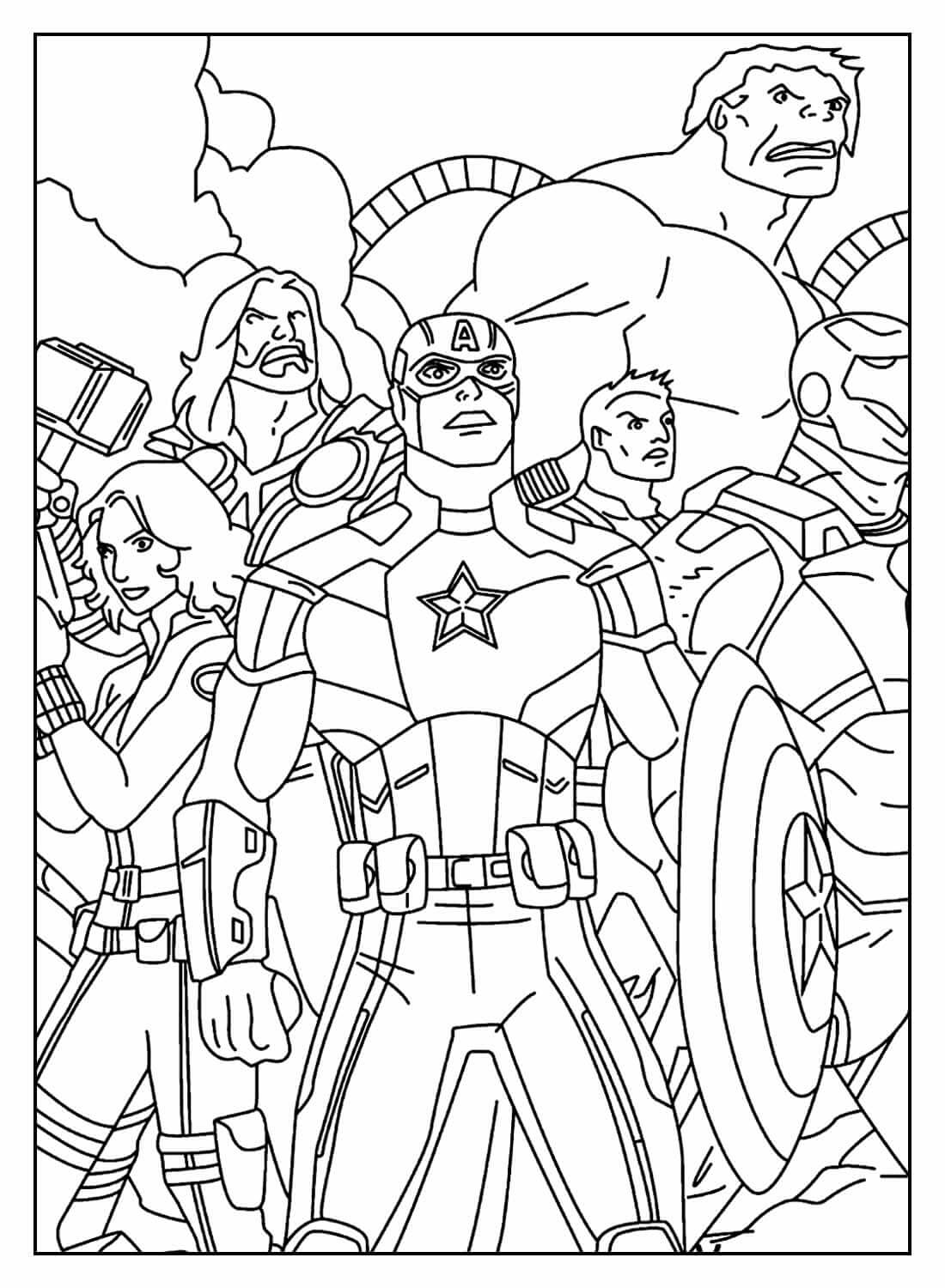 Desenho de Os Vingadores (Avengers) para imprimir