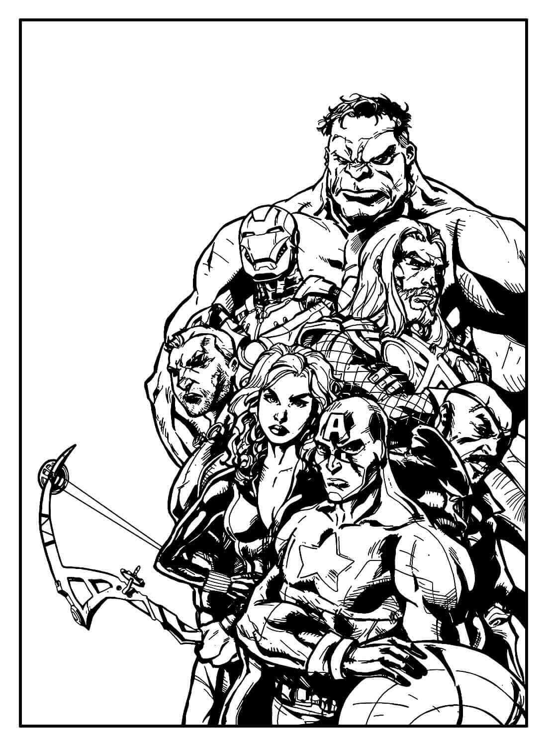 Desenho de Os Vingadores (Avengers) para imprimir