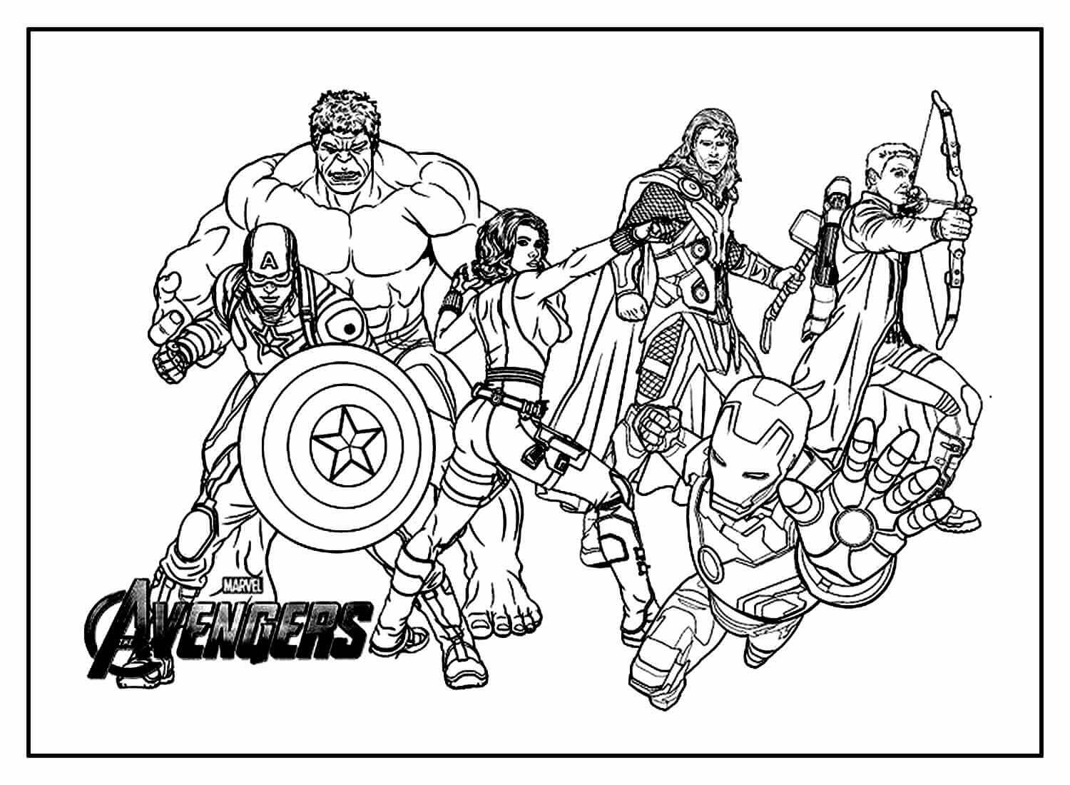 Desenho de Os Vingadores (Avengers) para imprimir