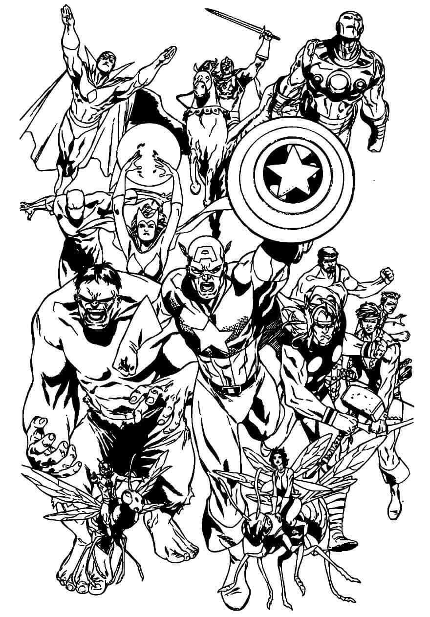 Desenho de Os Vingadores (Avengers) para imprimir