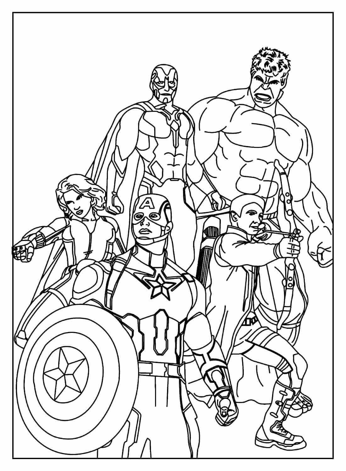 Desenho de Os Vingadores (Avengers) para imprimir