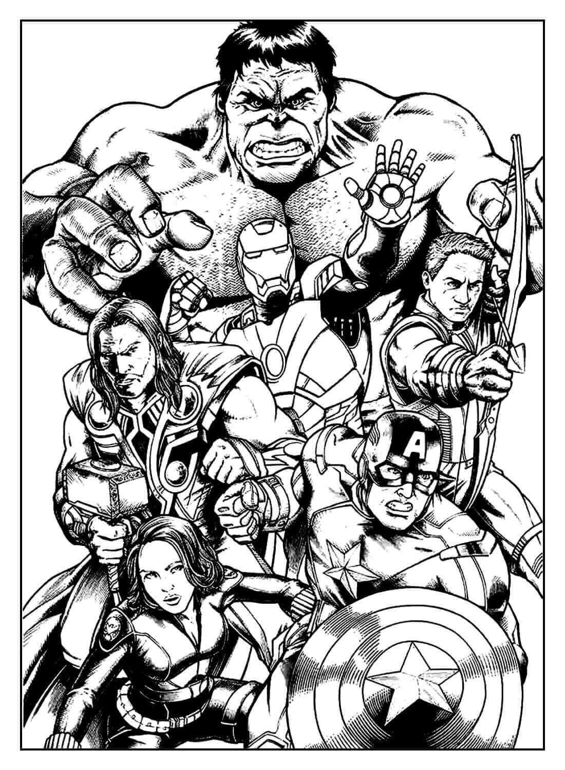 Desenho de Os Vingadores (Avengers) para imprimir