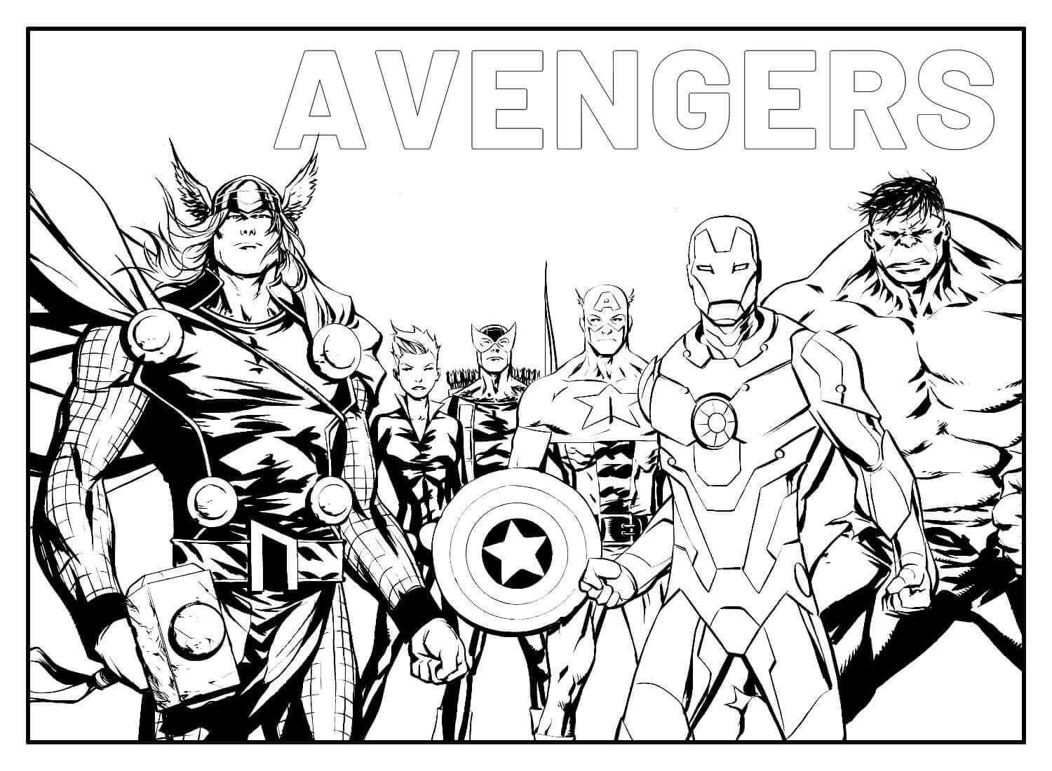 Desenho de Os Vingadores (Avengers) para imprimir