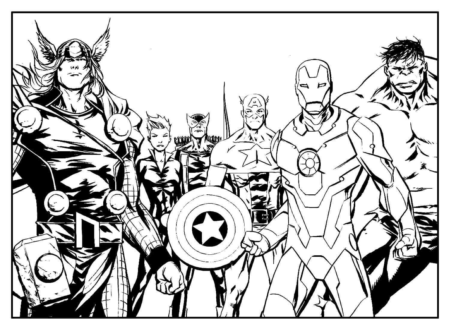 Desenho de Os Vingadores (Avengers) para imprimir