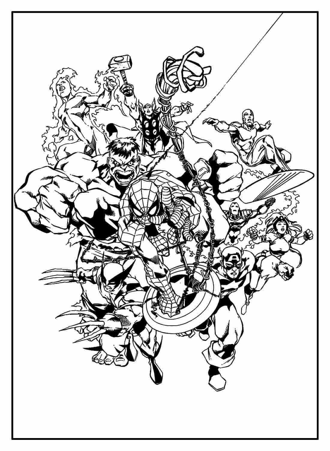 Desenho de Os Vingadores (Avengers) para imprimir