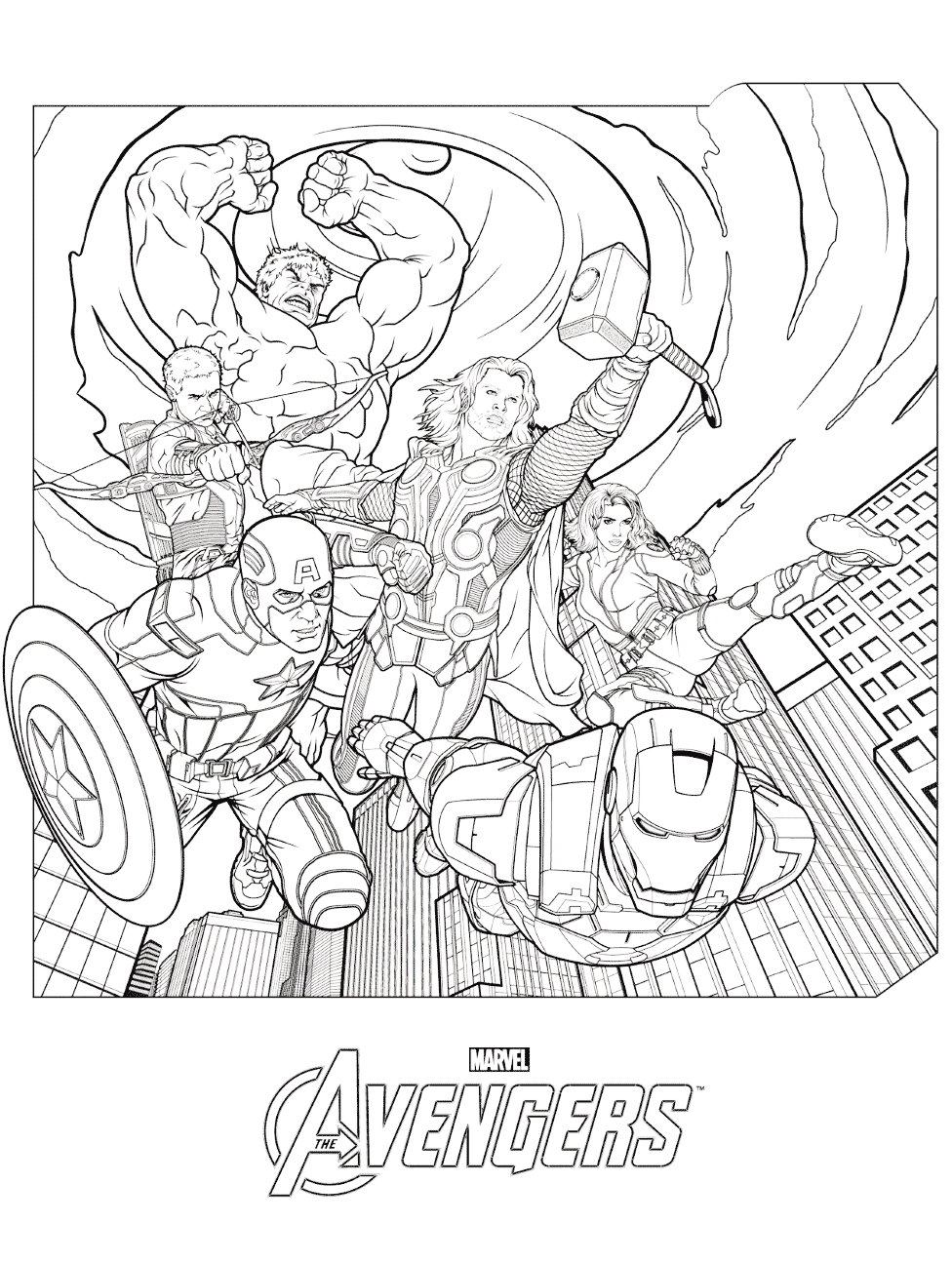 Desenho de Os Vingadores (Avengers) para imprimir