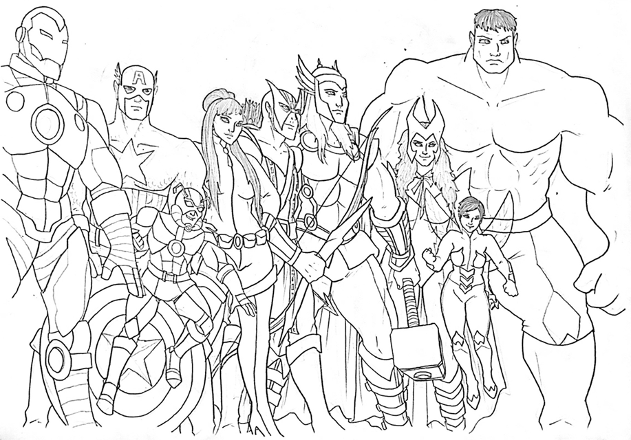 Desenho de Os Vingadores (Avengers) para imprimir