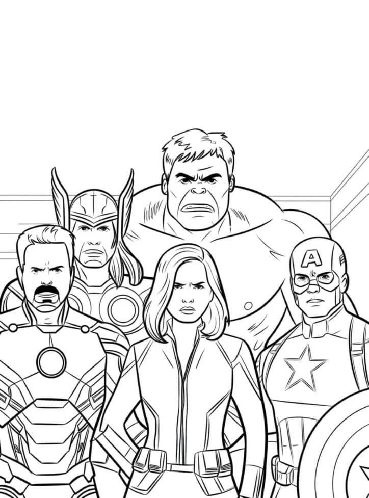 Desenho de Os Vingadores (Avengers) para imprimir