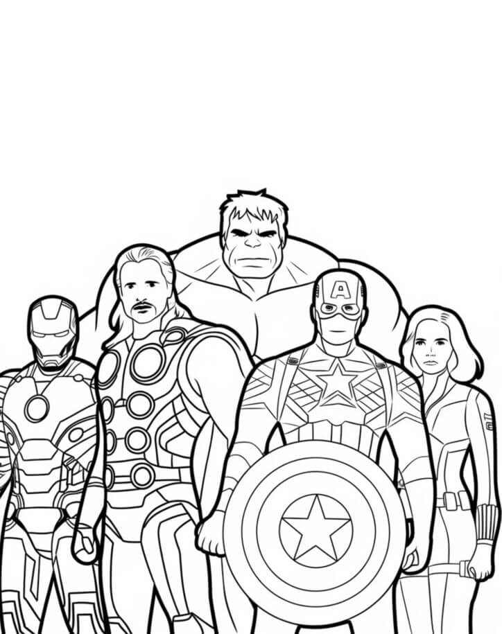 Desenho de Os Vingadores (Avengers) para imprimir