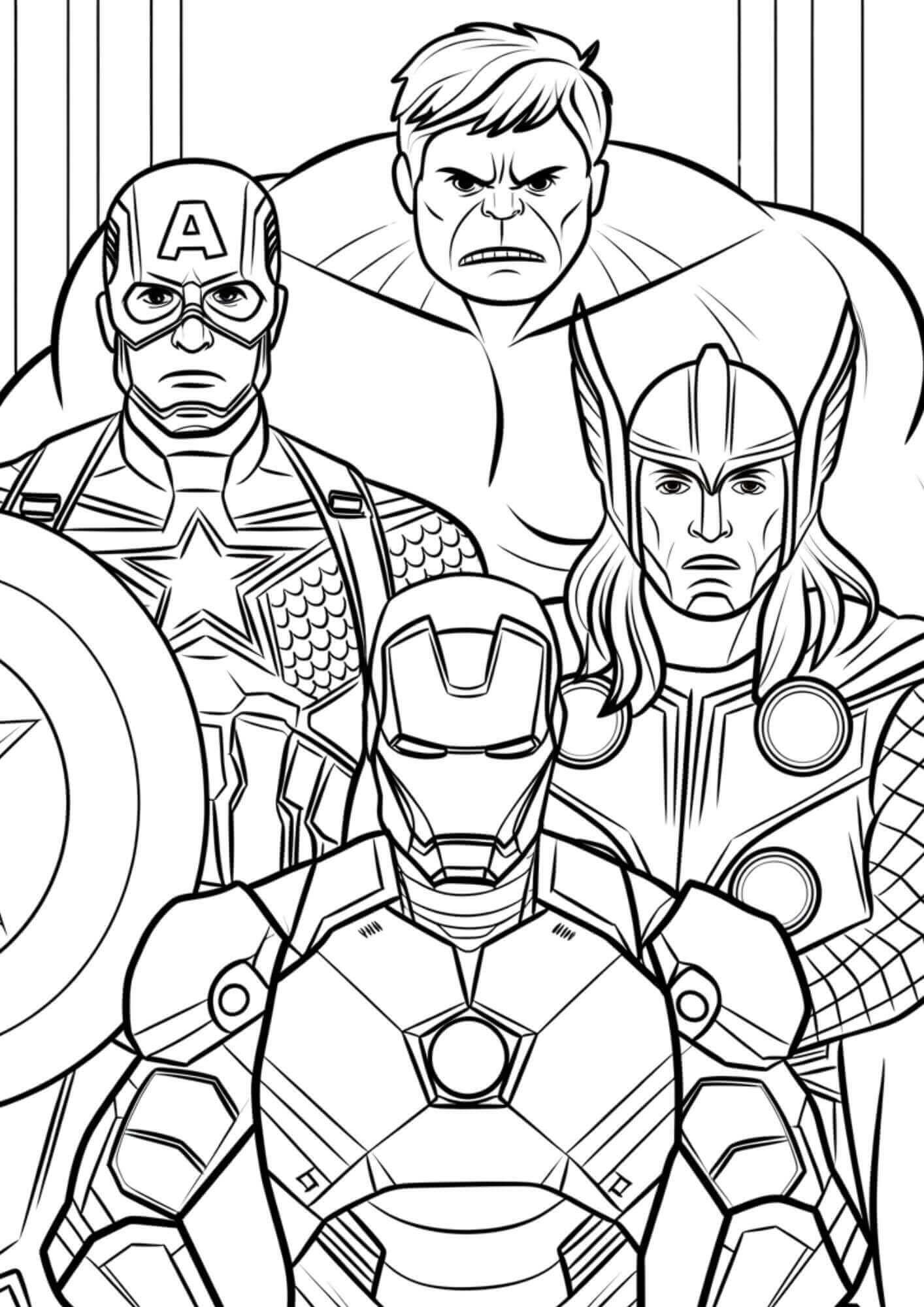 Desenho de Os Vingadores (Avengers) para imprimir