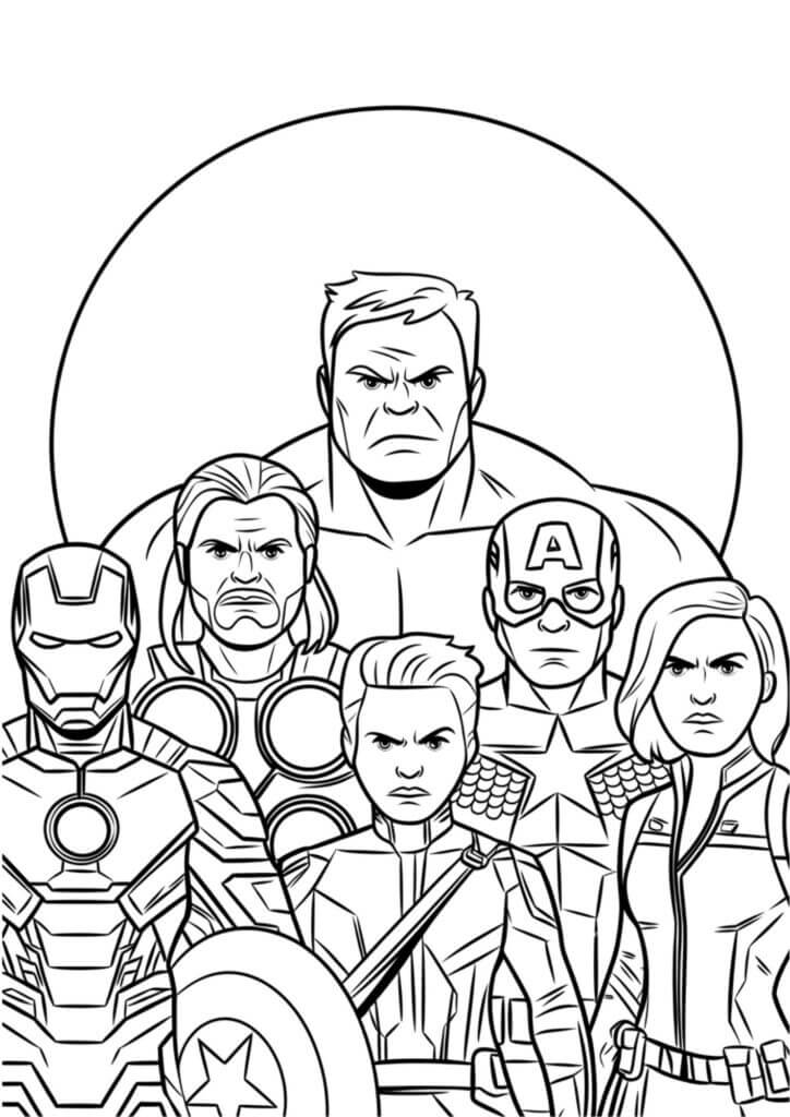 Desenho de Os Vingadores (Avengers) para imprimir