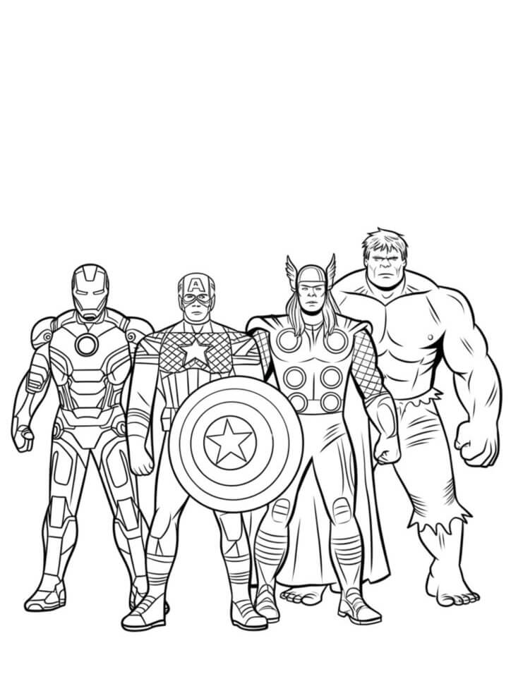 Desenho de Os Vingadores (Avengers) para imprimir