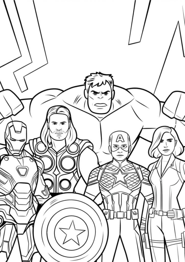 Desenho de Os Vingadores (Avengers) para imprimir