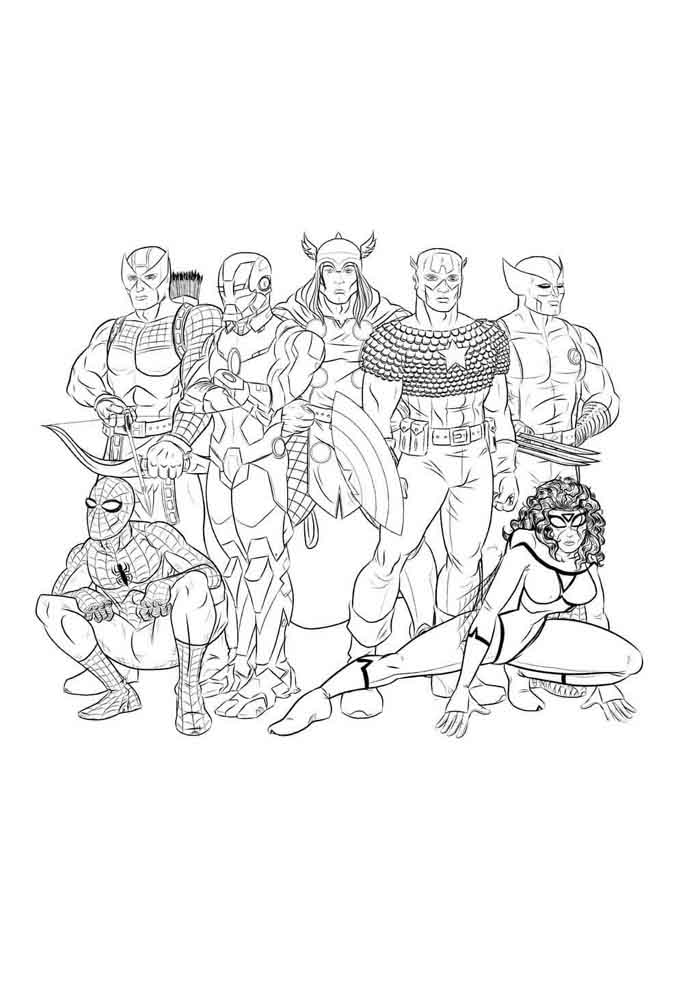 Desenho de Os Vingadores (Avengers) para imprimir