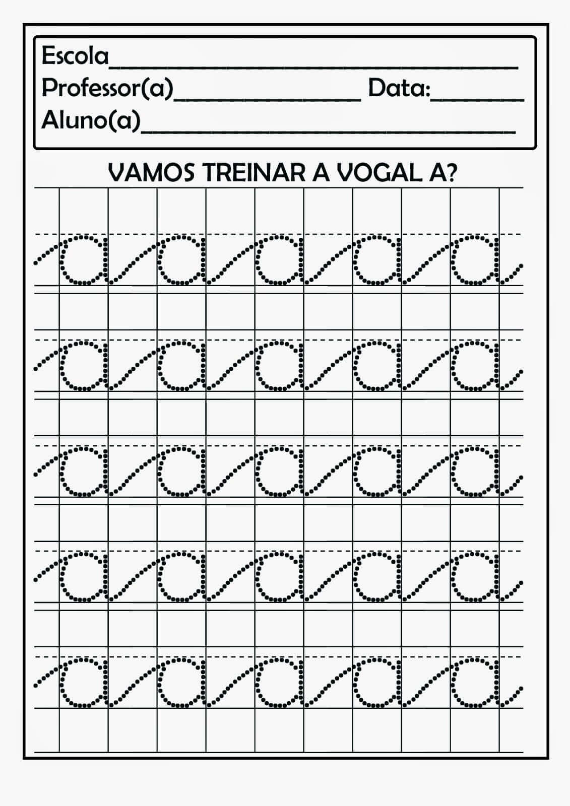 Desenho de Vogais para imprimir