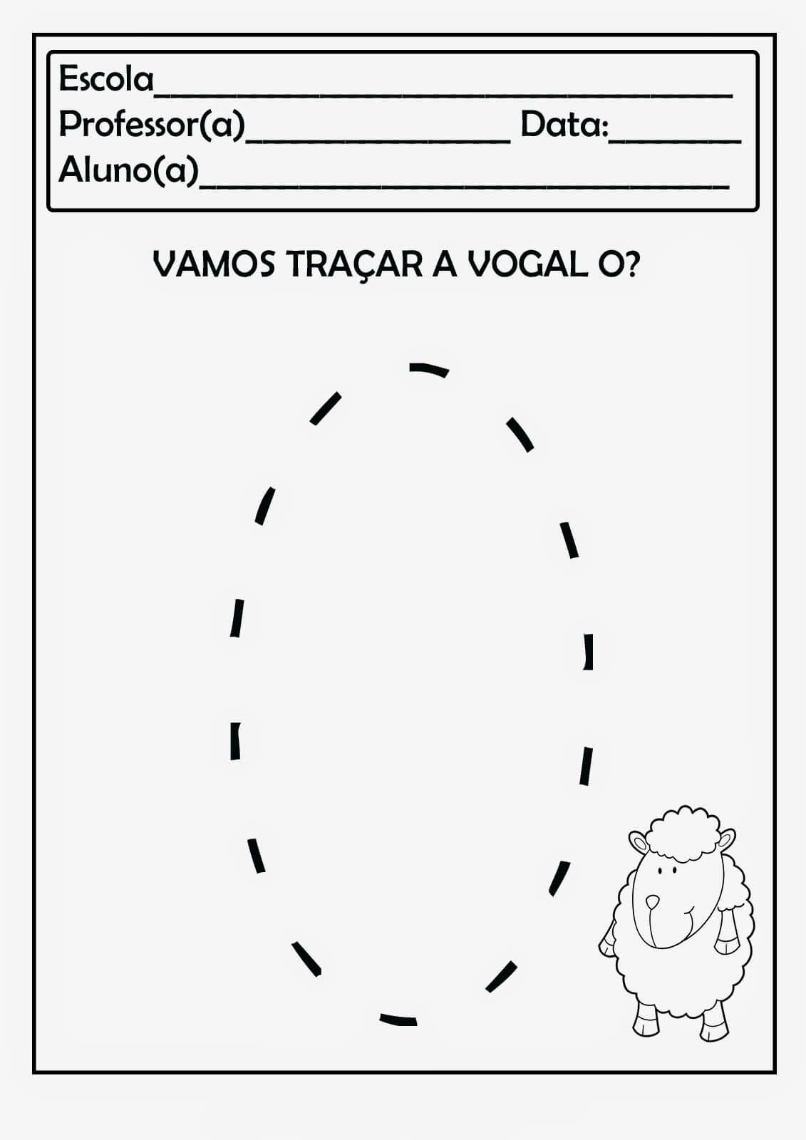 Desenho de Vogais para imprimir