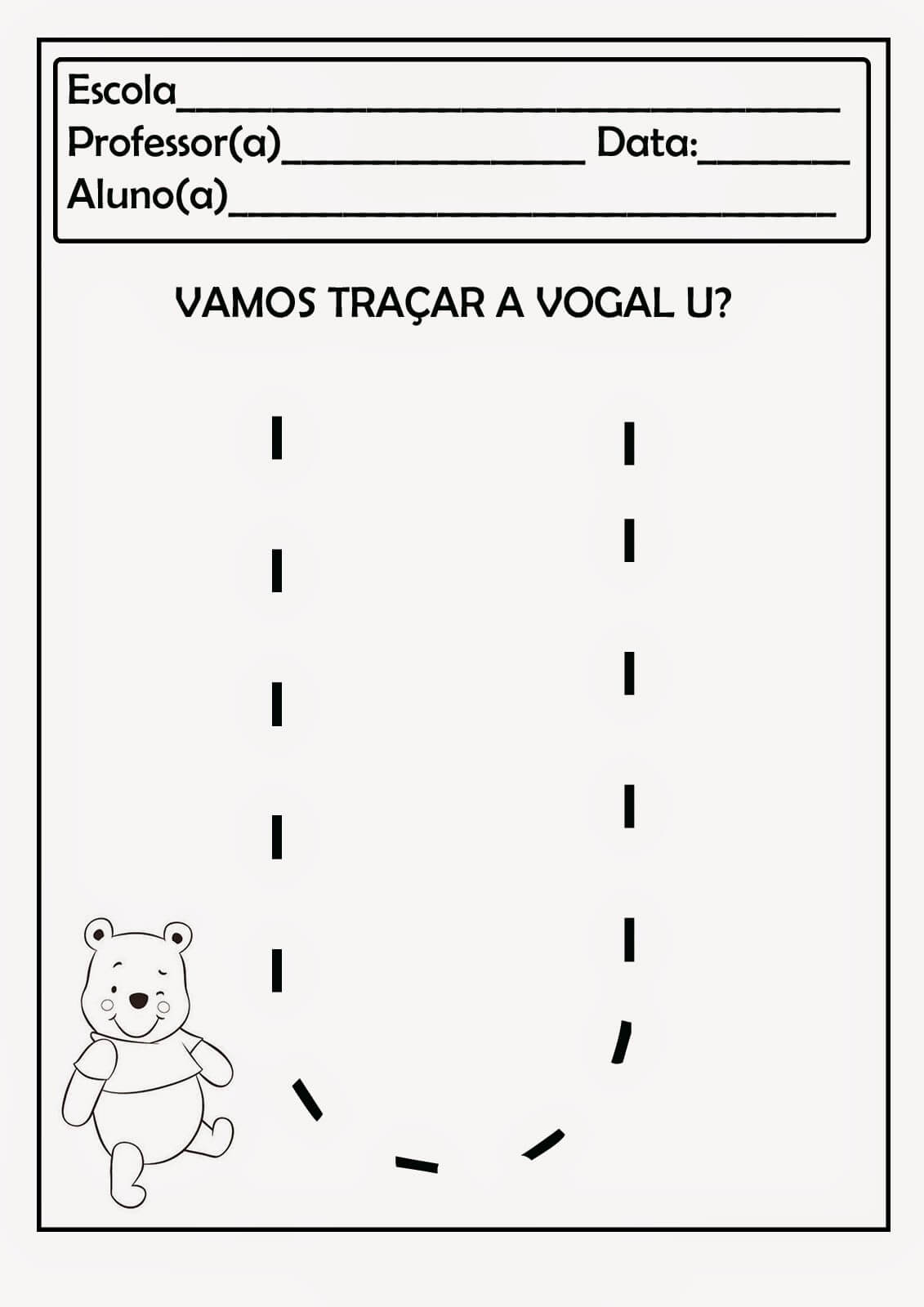 Desenho de Vogais para imprimir