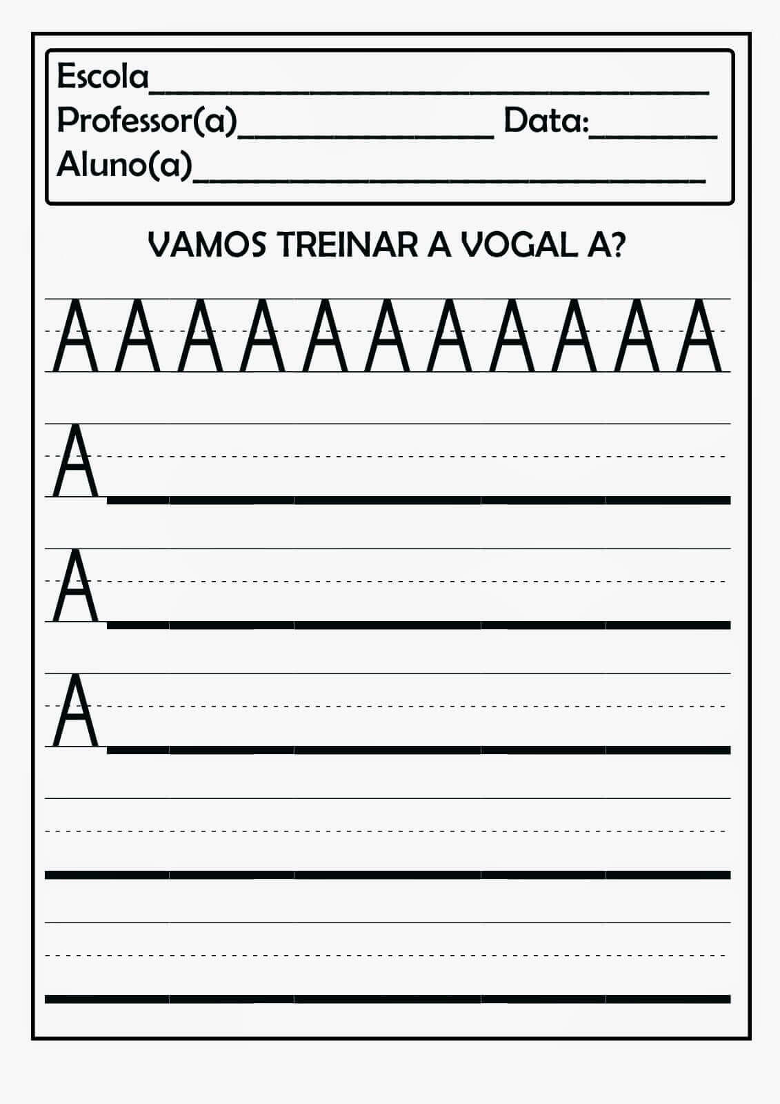 Desenho de Vogais para imprimir