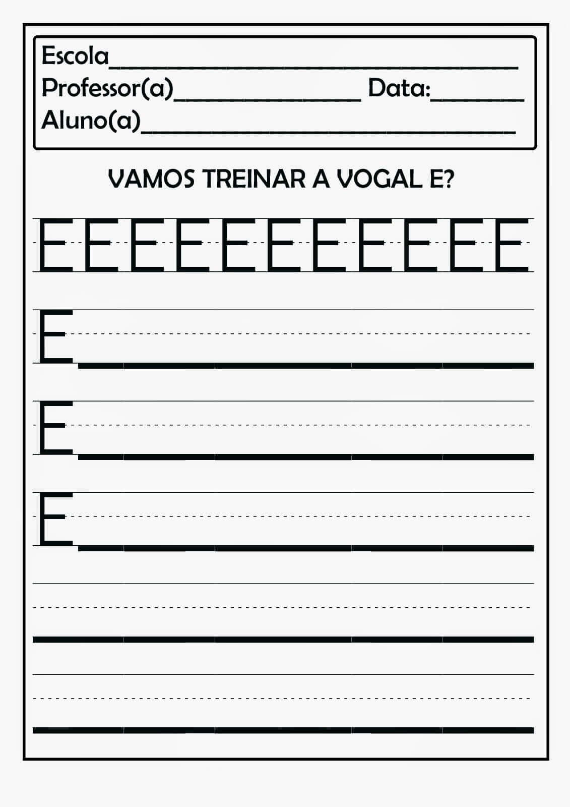Desenho de Vogais para imprimir