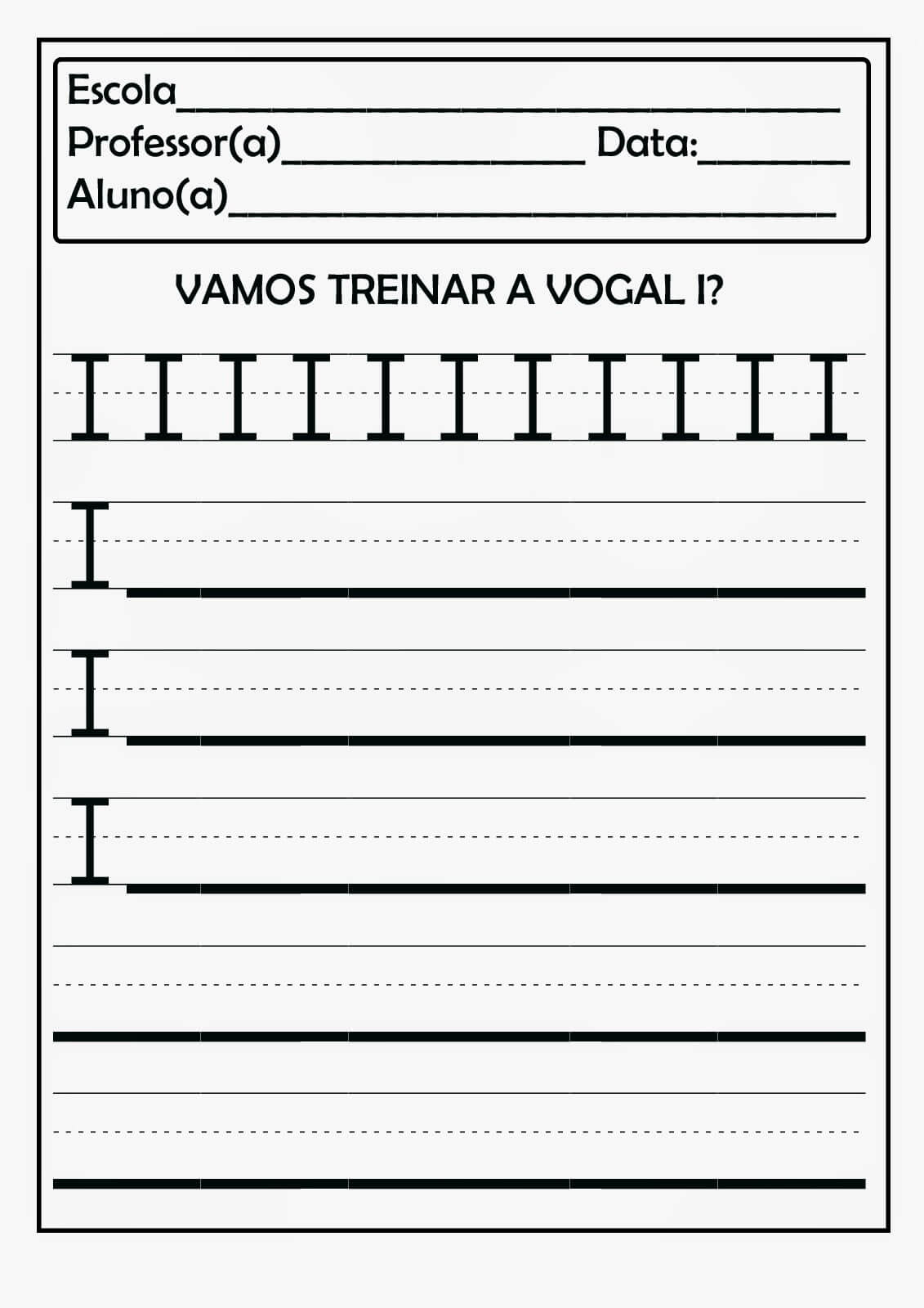 Desenho de Vogais para imprimir