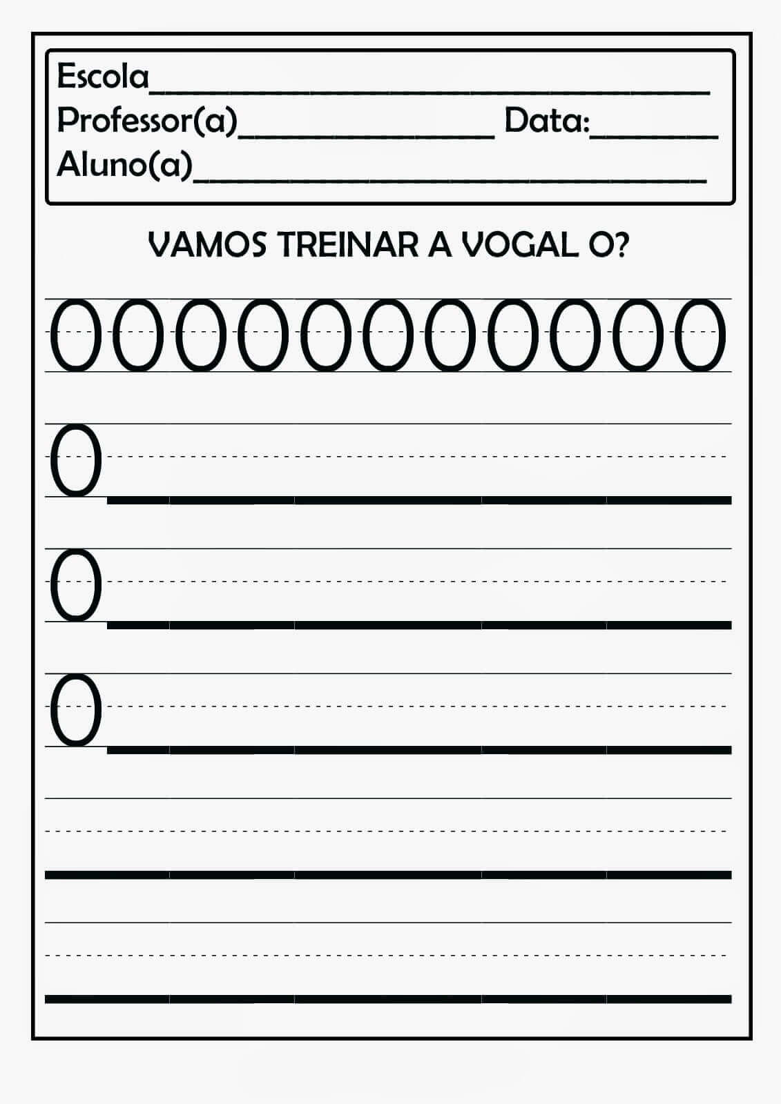Desenho de Vogais para imprimir