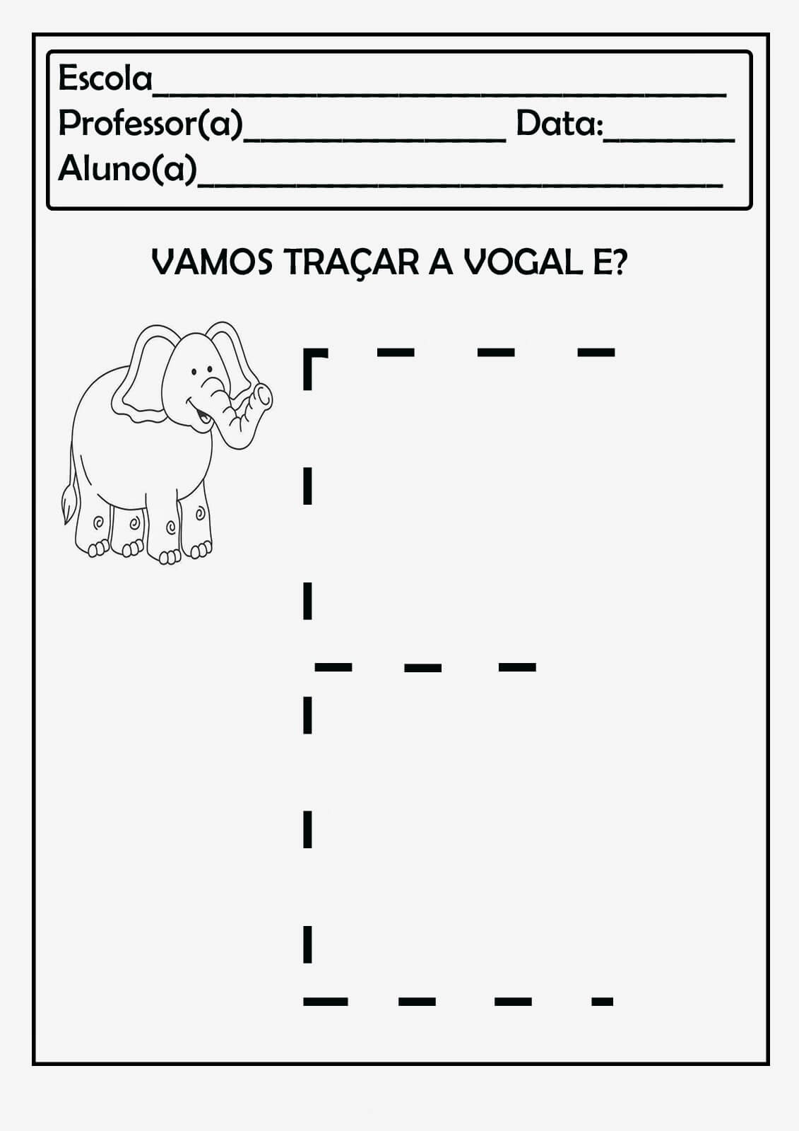 Desenho de Vogais para imprimir
