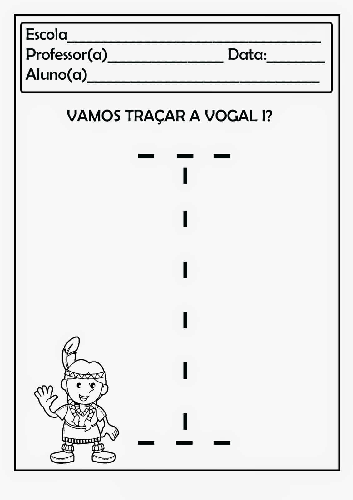 Desenho de Vogais para imprimir