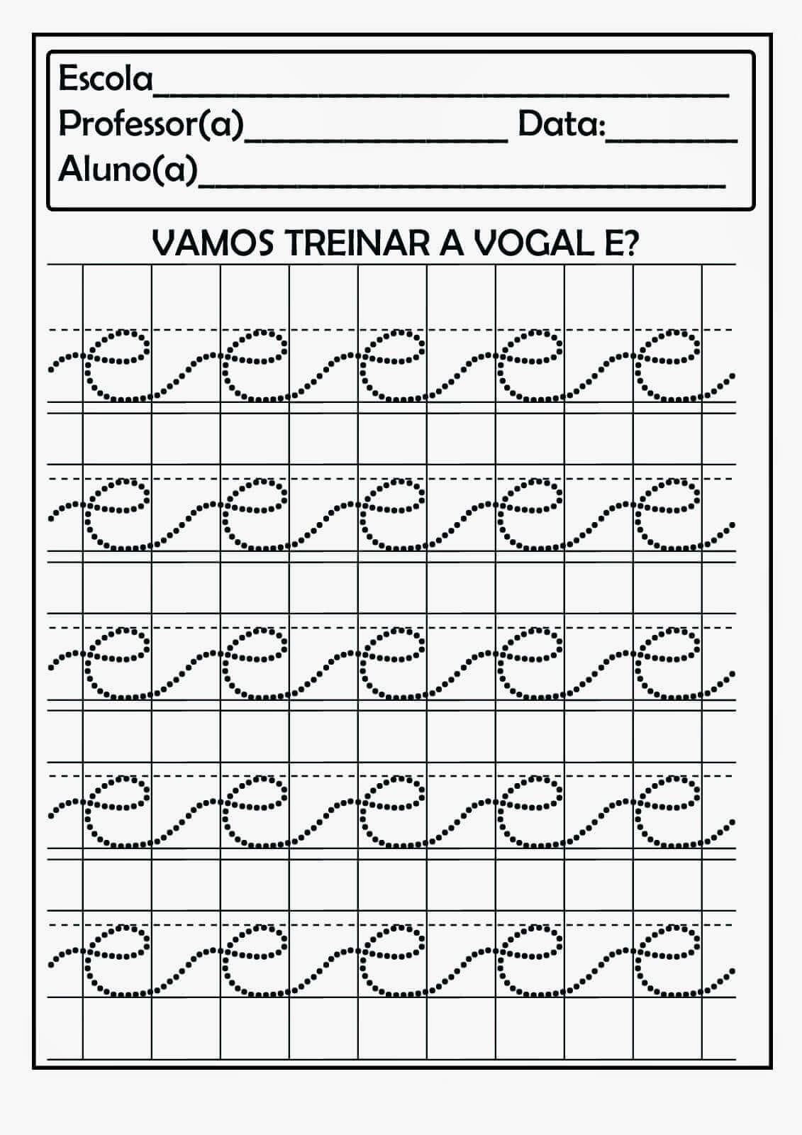 Desenho de Vogais para imprimir