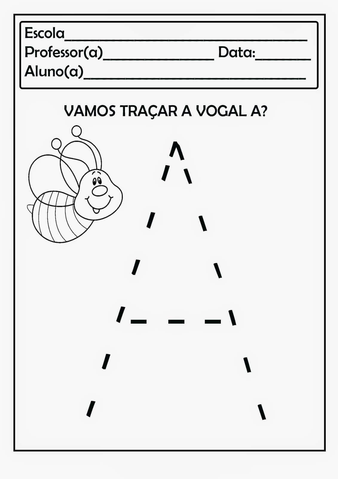Desenho de Vogais para imprimir