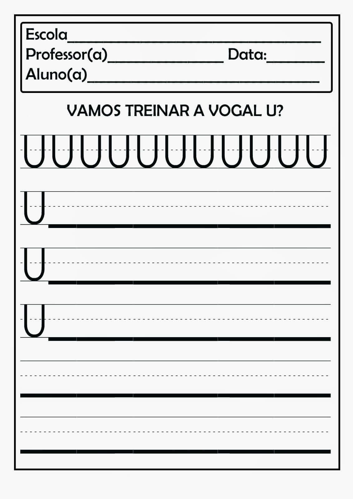 Desenho de Vogais para imprimir