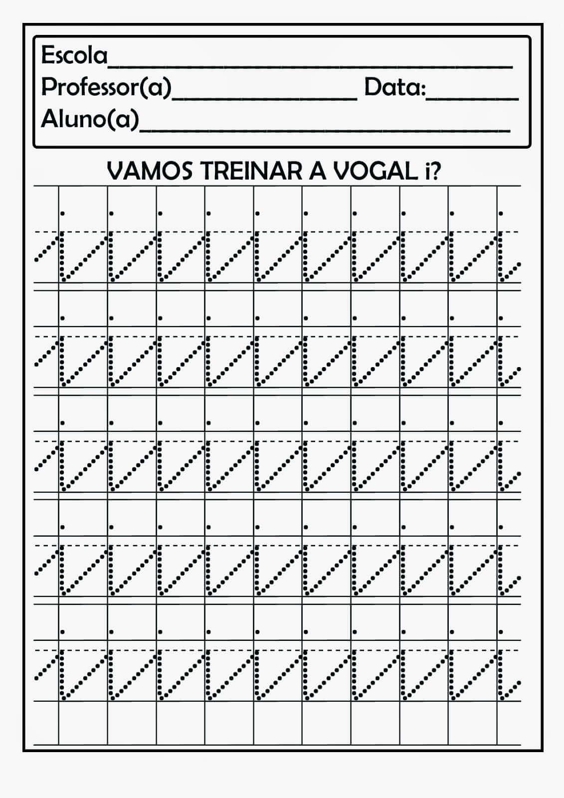Desenho de Vogais para imprimir
