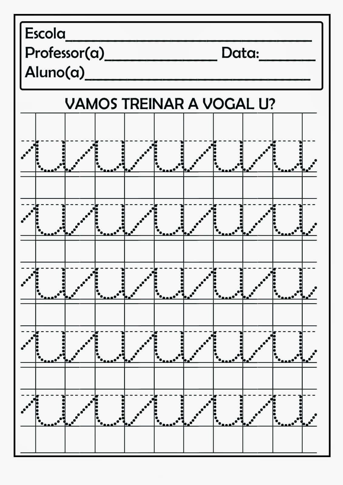 Desenho de Vogais para imprimir