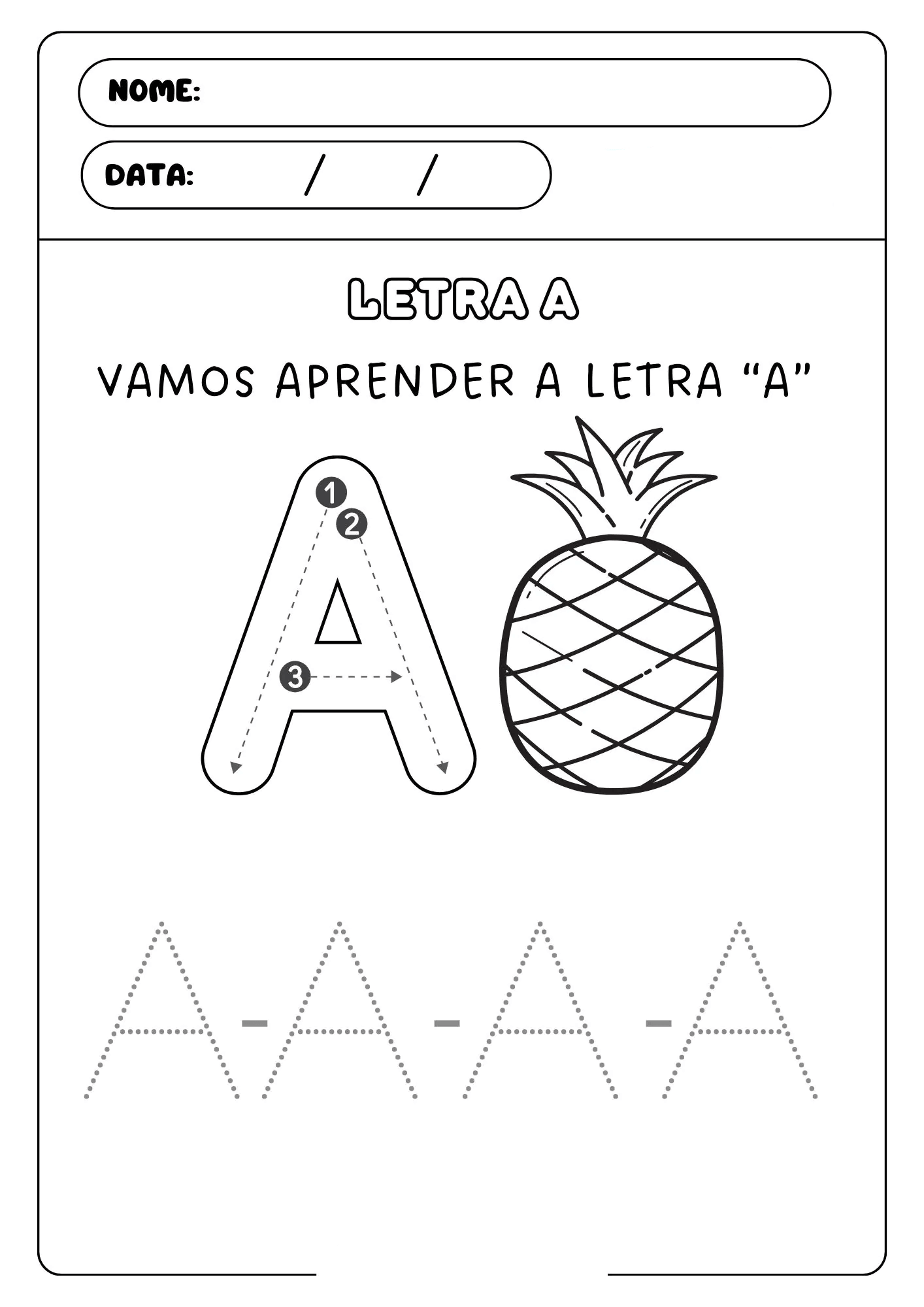 Desenho de Vogais para imprimir