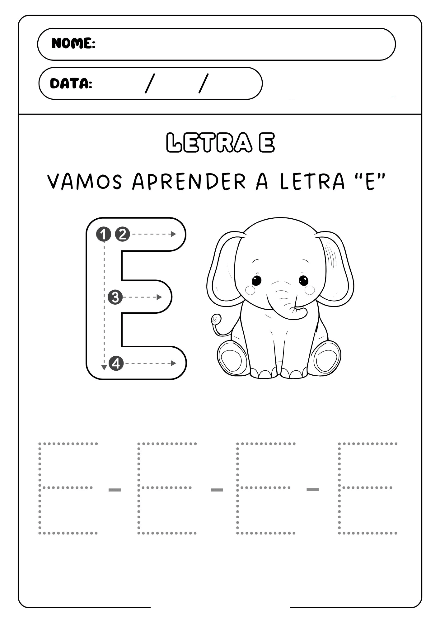 Desenho de Vogais para imprimir