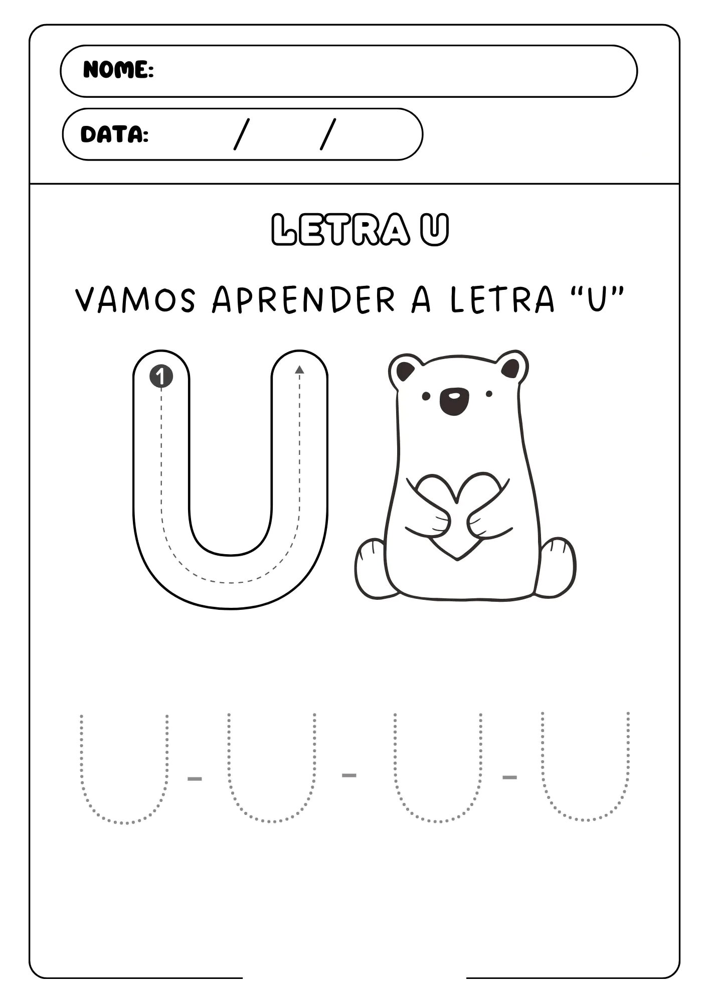 Desenho de Vogais para imprimir