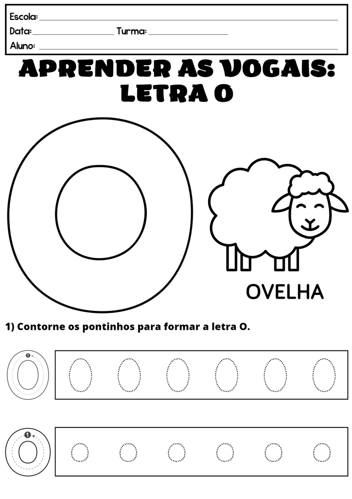 Desenho de Vogais para imprimir