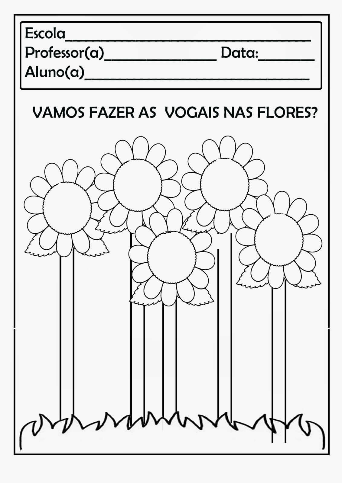 Desenho de Vogais para imprimir